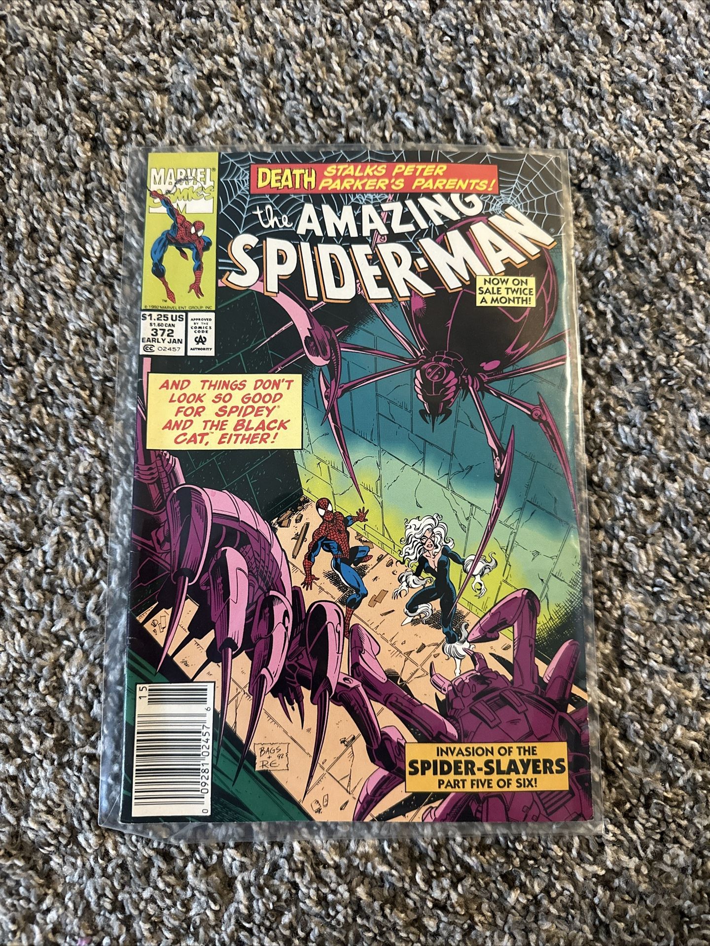 The Amazing Spider-Man #372 Newsstand (1(contact info removed)) Marvel