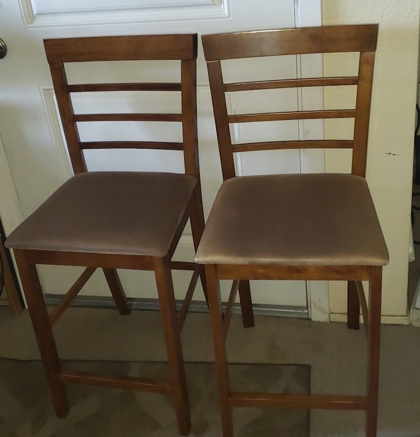 Suede/Wood Bar/Counter Chairs/Stools