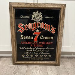 Seagram’s 7 Crown Whiskey Mirror (Framed)
