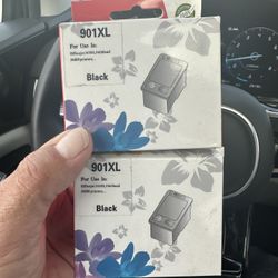 2 HP Black Ink Cartridges