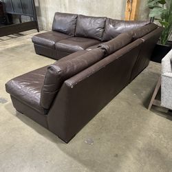 Crate And Barrel Axis Leather Sectional Sofa -Delivery Available