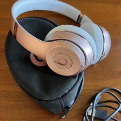 Rose Gold Beats Bluetooth Headphones