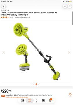 Ryobi ONE+ 18V Cordless Power Scrubber Kit