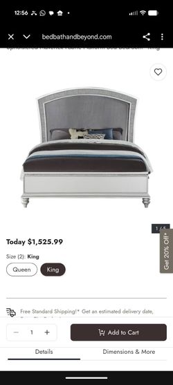 King Size Bed With Sparkling Rhinestones Inlay 