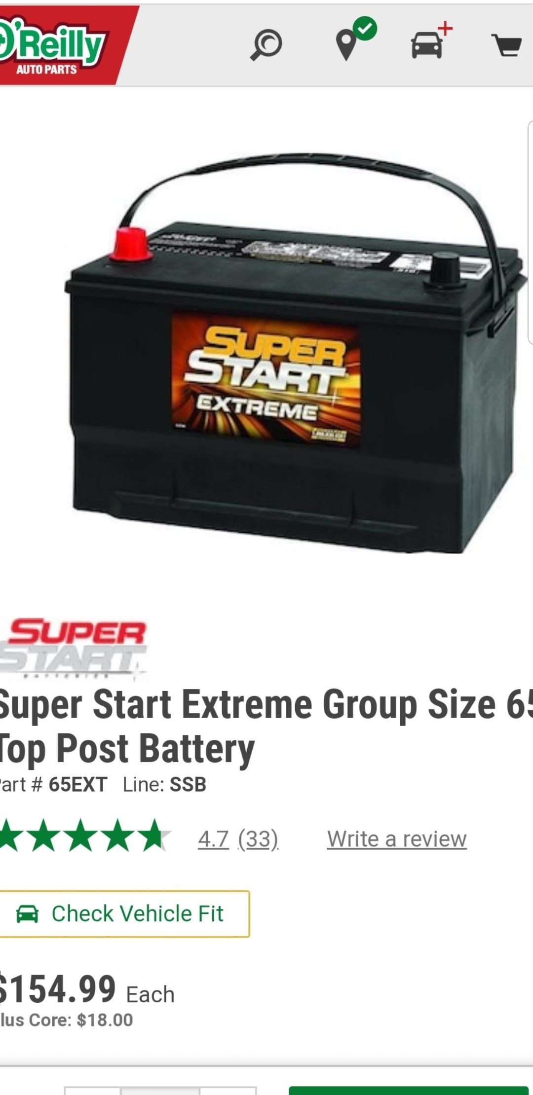 Super start extreme group 65ext battery brand new truck heavy duty