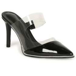 Black Pumps With Clear Strap