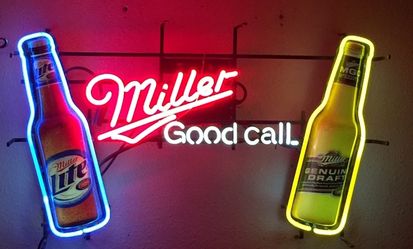 SUPER RARE Double bottle Miller neon