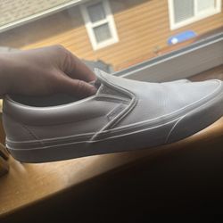 White Leather Vans 
