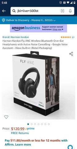 Harman Kardon Fly ANC Wireless Bluetooth Over-Ear Headphones