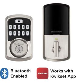 Kwikset Aura Satin Nickel Single Cylinder Electronic Bluetooth Keypad Smart Lock