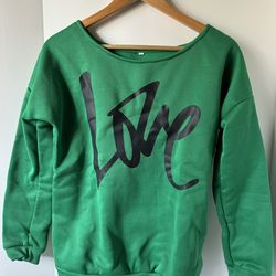 Green LOVE Sweatshirt, XL