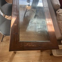 Dining Table With Glass Center Top