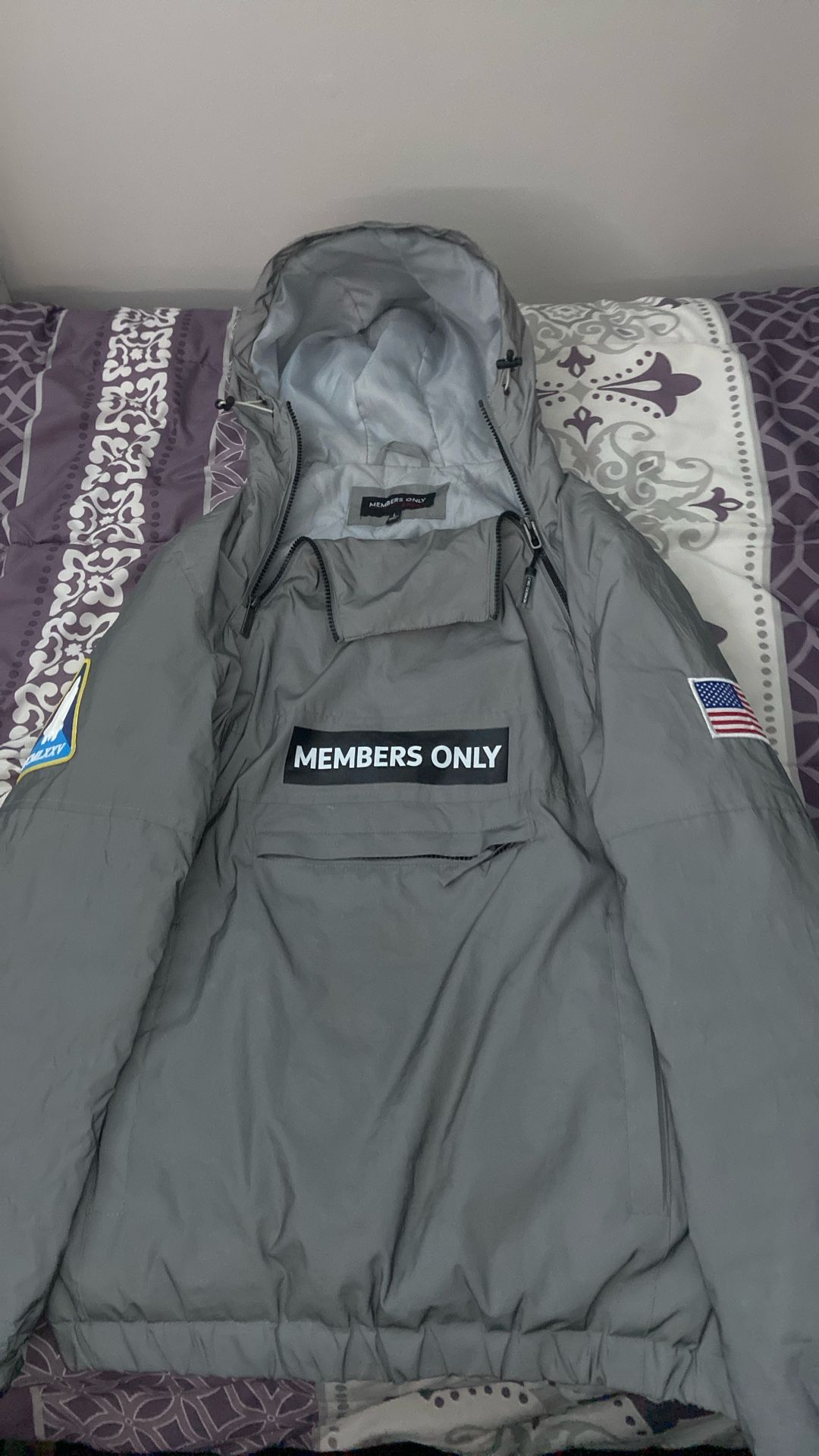 Members Only Sport Jacket Silver Reflective Space Suit Mens Medium NASA Collab