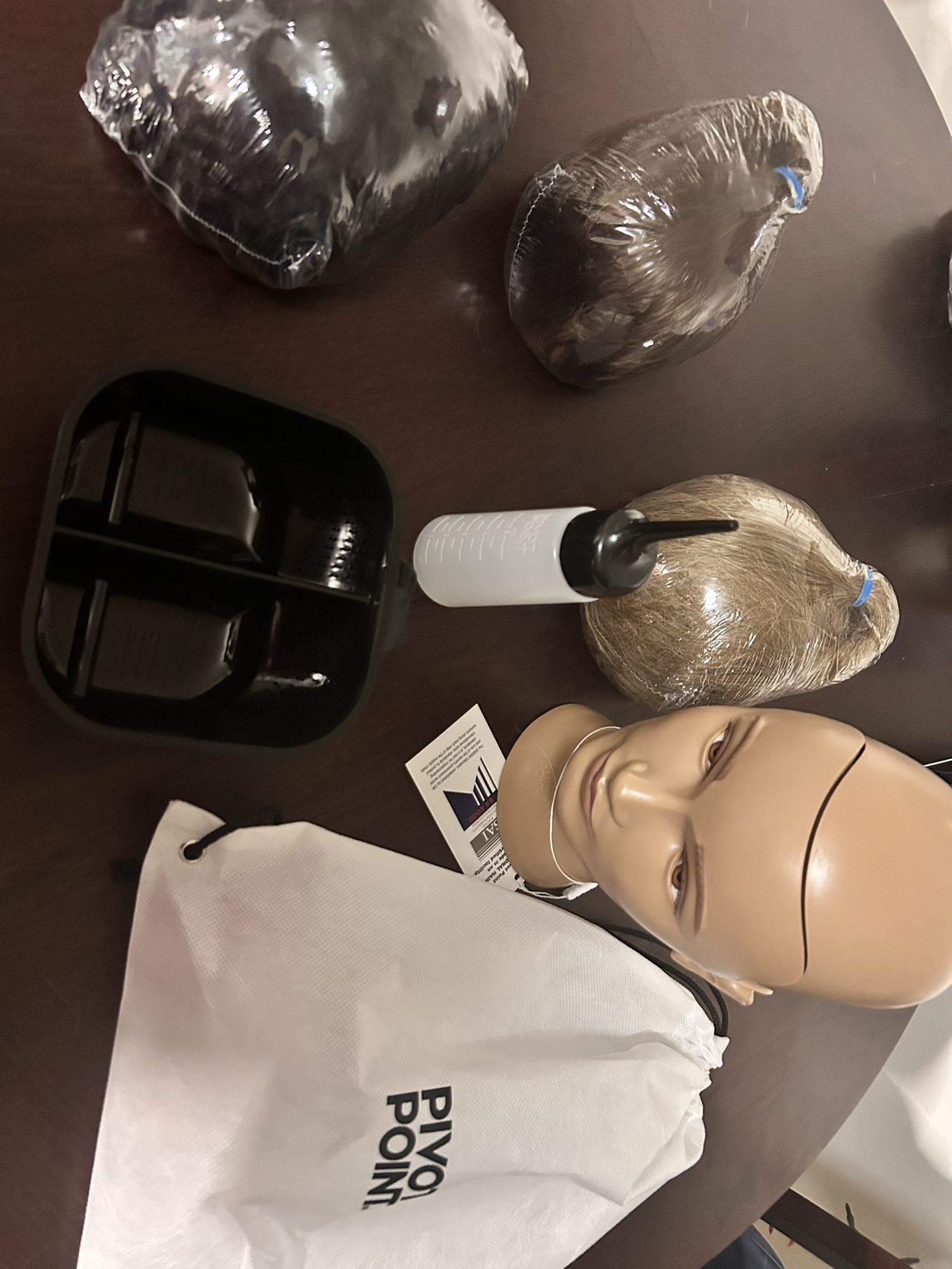 Cosmetology Mannequin Head w/ 3 Human Hair Caps
