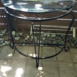 IRON GLASS  ENTRY WAY TABLE