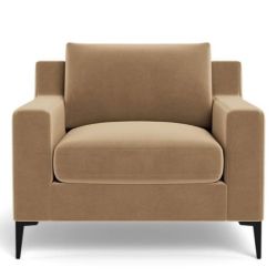 Saylor Arm Accent Chairs with Matching Ottoman – Camel Tone