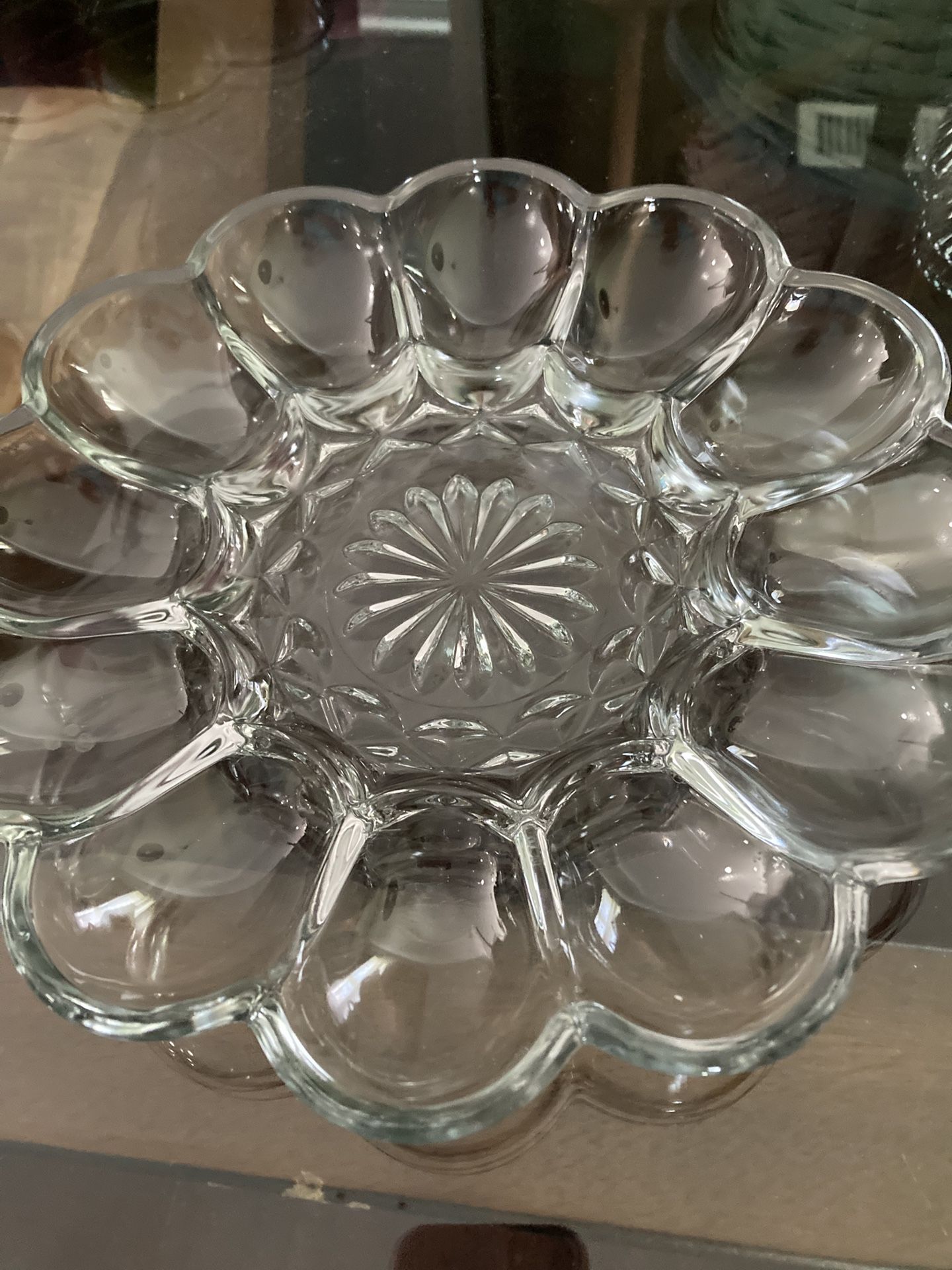 Vintage Anchor Hocking Deviled Egg Plate Dish Serving Plate