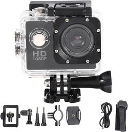 1080P Sports Action Camera, Underwater Waterproof DV Camcorder, 2 Inch Display Action Camera