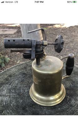 Vintage Antique - Schaefer & Breyer Blow Torch w/wooden Handle 