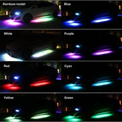 4 pcs RGB Under Car Strip Light Kit 210 LED Neon Tube