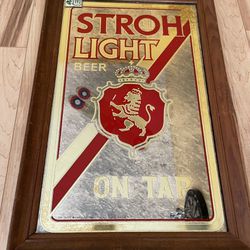 Stroh Light On Tap bar mirror 