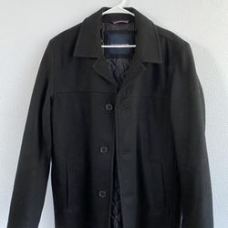 Tommy Hilfiger Men’s Woolblend Peacoat Jacket Black - Size L