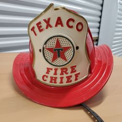 Vintage 1960s Kids Fire Chief Texaco Helmet