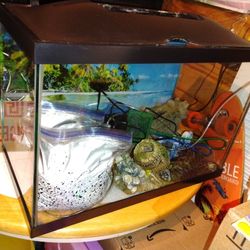 20 Gal Fish Tank With Some Accessories