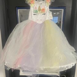 Girls Unicorn Princess Dress Halloween Costume