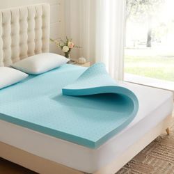 Inch Gel Infused Memory Foam Mattress Topper Twin XL Ventilated Soft Blue