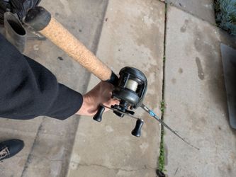 Fishing pole and reel (Shakespeare + Quantum