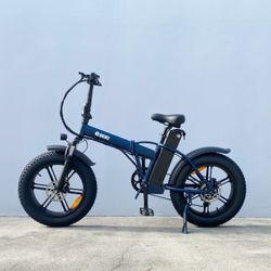 New. E-bike foldable, 1000w 48v 15ah, 20” fat tire top speed 31mph range up to 55 miles, electric bike 