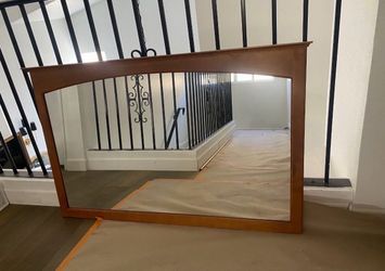 Large Wood Framed Wall Mirror