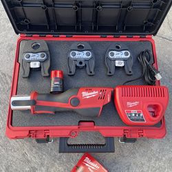Milwaukee M12 12-Volt Lithium-Ion Force Logic Cordless ProPress Pro Press Tool Kit 3x Jaws w/ 1x 1.5 Ah Battery Charger & Packout  $1399