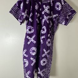 Ankara/ Fabric- Purple, White 'XOXO'