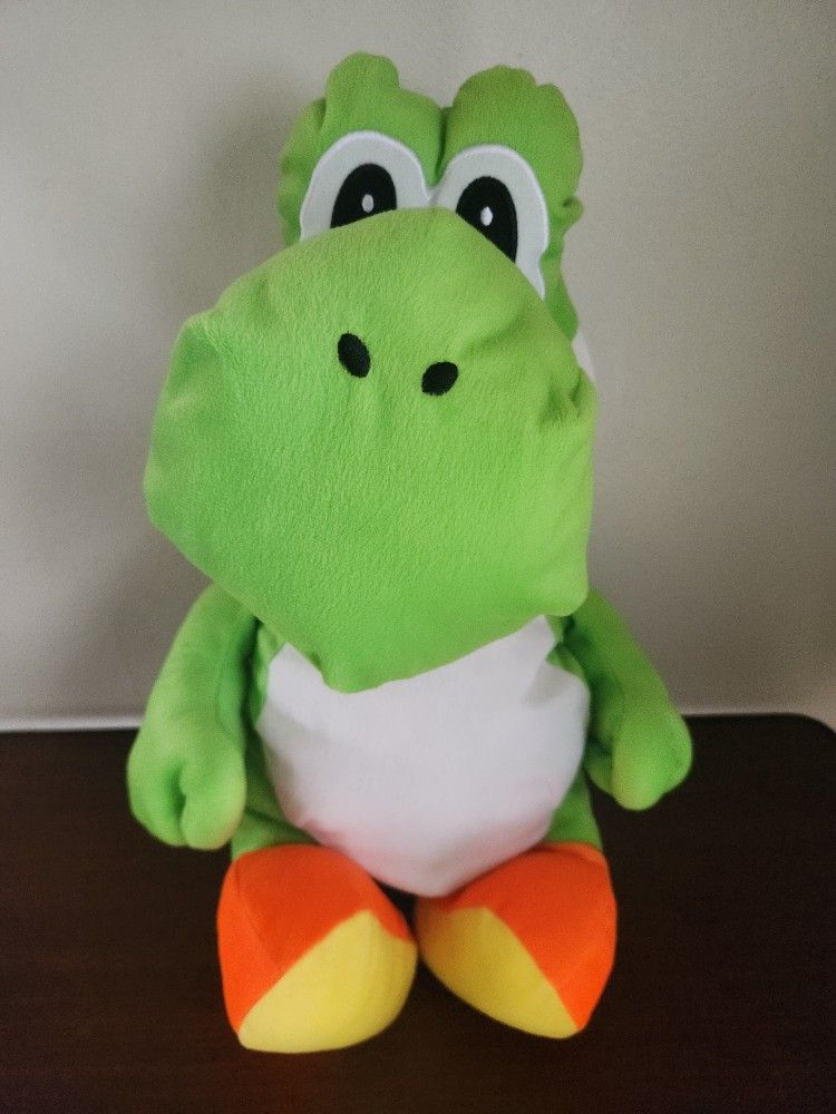 Yoshi Super Mario Nintendo Plush 20' Stuffed Animal with Secret Pouch