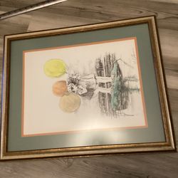 M Goldman numbered print with frame