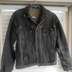 Vintage GAP Distressed Black Faded Denin Jean Jacket/Large 