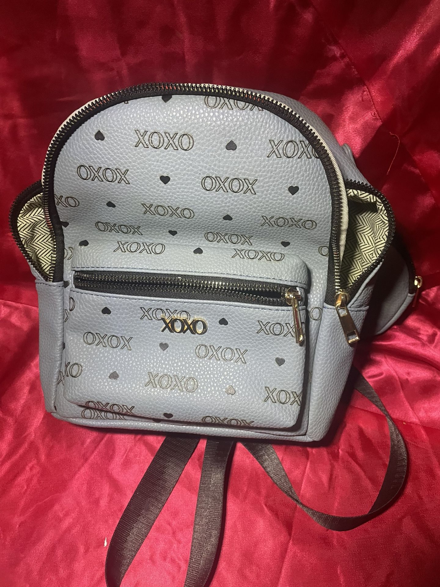 XOXO Blue Vegan Leather Mimi Backpack