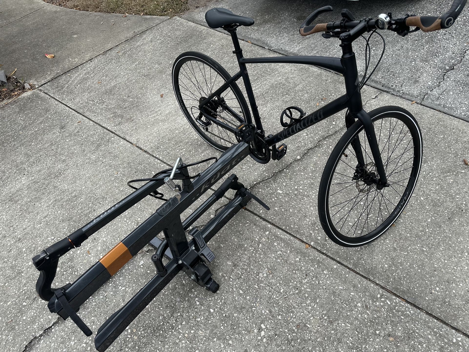 Specialize Sirrus Bicycle and Kuat Bike Rack