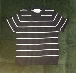H&M Striped Ribbed Knit Short Sleeve Sweater 5T/6