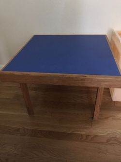 Blue kids table LEGO table nice condition approx 16x26x26