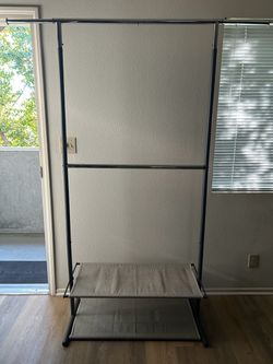 Clothes Rack, shoe rack, headboard Moving Sale Home items