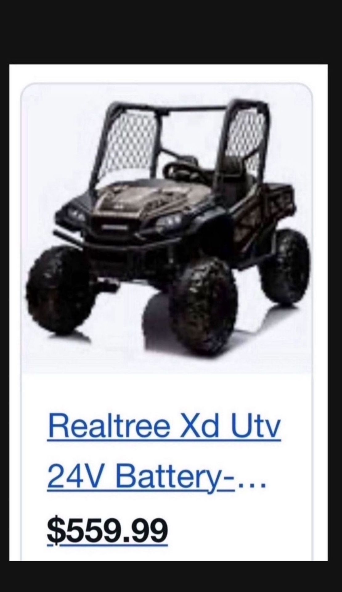 Car For Toddler realtree xd utv 24 v Brand New In Box $450 OBO