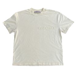 Essentials Fear of God Men's Size M Short Sleeve Cotton T-Shirt "Eggshell" Color