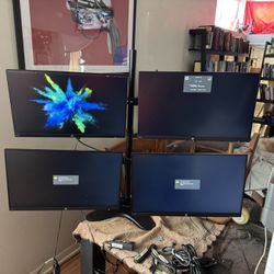 *PRICE DROPPED* FOUR MONITOR STAND SET UP with 4 HP VH240a Monitors  (*PRICE DROP*)