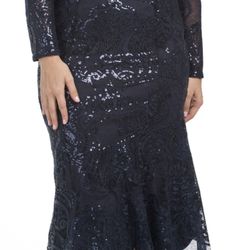 Marina Lace illusion Sequins Dress