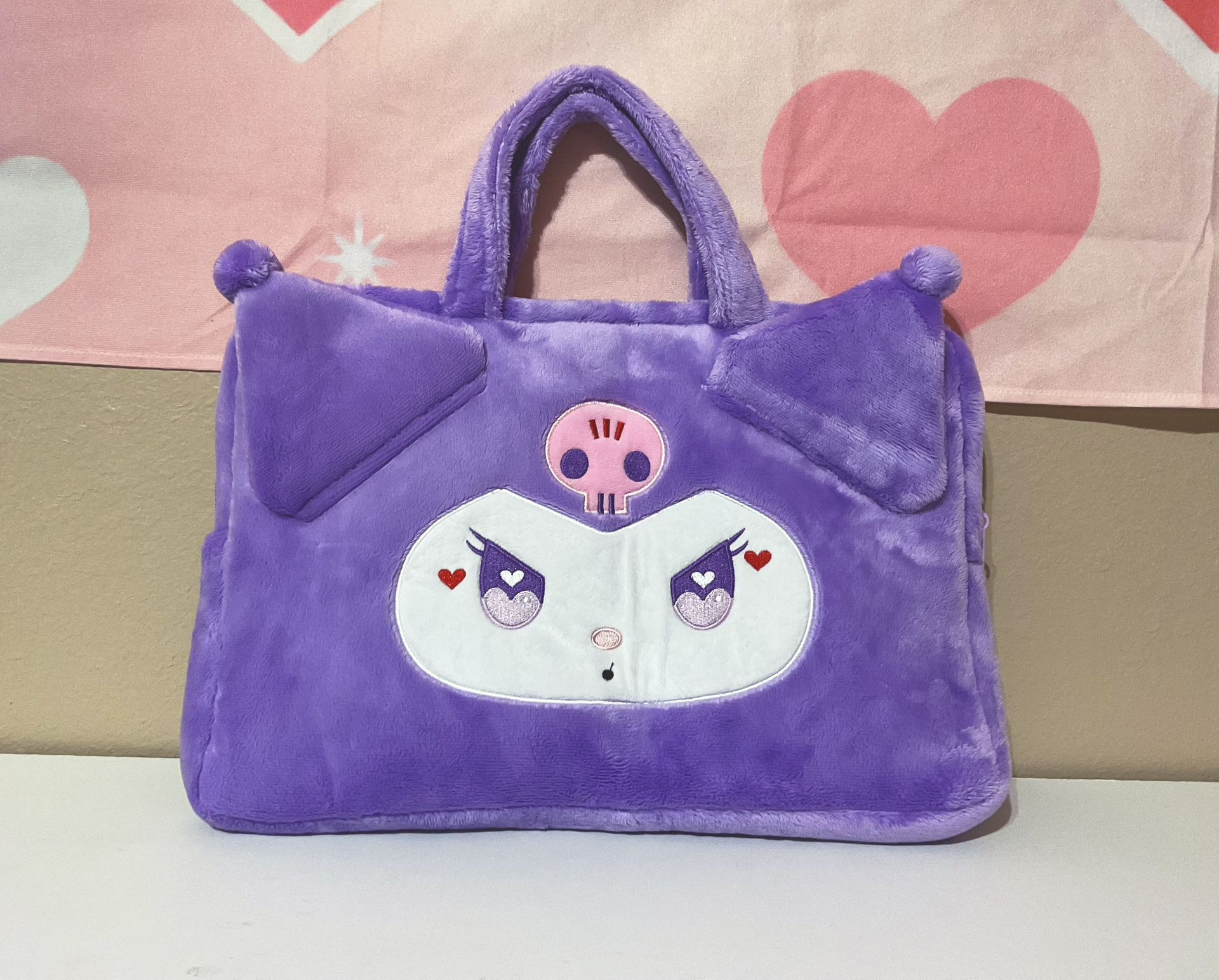 Sanrio Fluffy Purple Kuromi Travel Laptop Bag