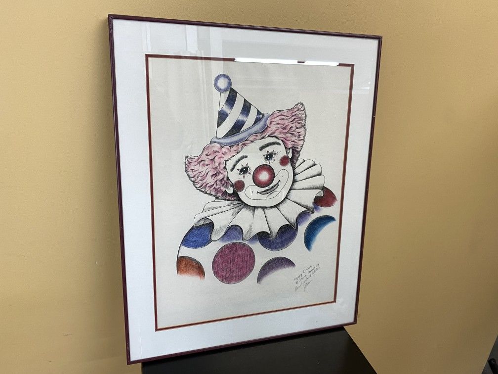 Shane Slayer “Happy Clown” Hand-Colored Wall Art