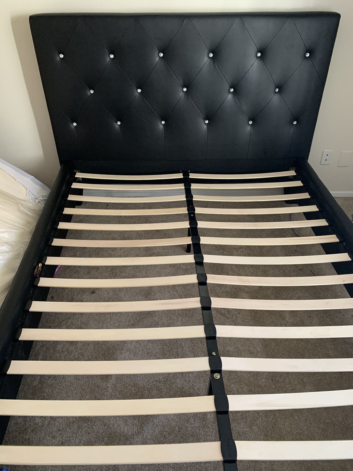 Queen Black studded bed frame